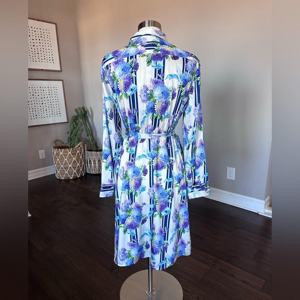 J. Crew Shirt-Dress Vintage Blue/Ivory Floral Garden Wedding Romantic 14 NWTs - Picture 6 of 13